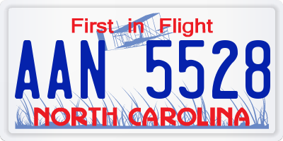 NC license plate AAN5528