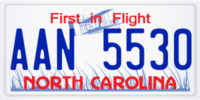 NC license plate AAN5530