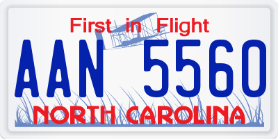 NC license plate AAN5560