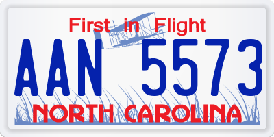 NC license plate AAN5573