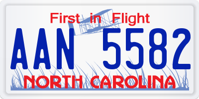 NC license plate AAN5582