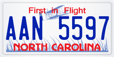 NC license plate AAN5597
