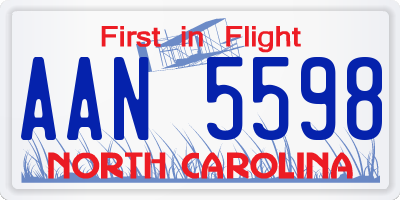 NC license plate AAN5598