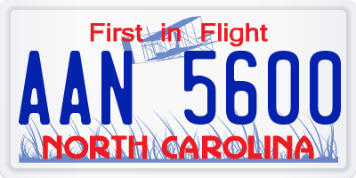 NC license plate AAN5600