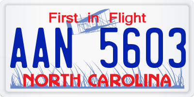 NC license plate AAN5603