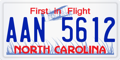 NC license plate AAN5612