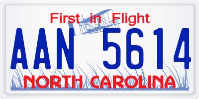 NC license plate AAN5614