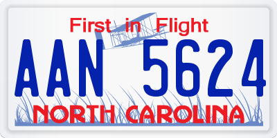 NC license plate AAN5624