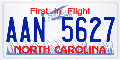NC license plate AAN5627