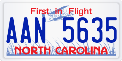 NC license plate AAN5635