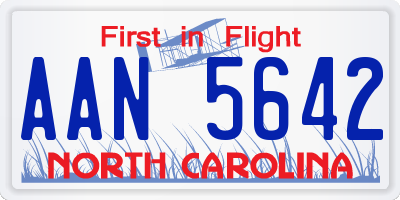 NC license plate AAN5642