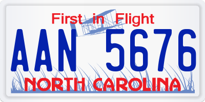 NC license plate AAN5676