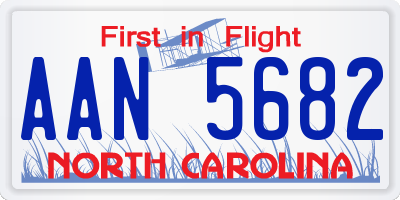 NC license plate AAN5682