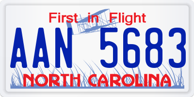 NC license plate AAN5683