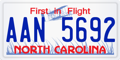 NC license plate AAN5692