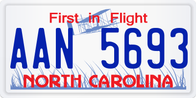 NC license plate AAN5693