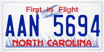 NC license plate AAN5694
