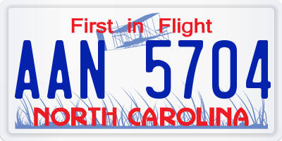 NC license plate AAN5704