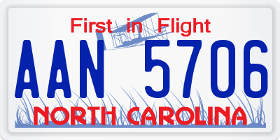 NC license plate AAN5706