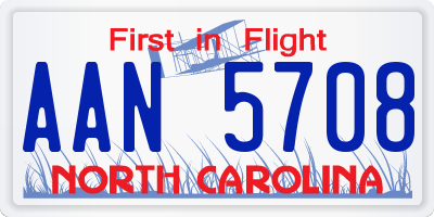 NC license plate AAN5708