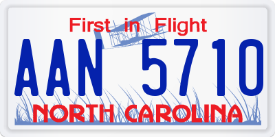 NC license plate AAN5710