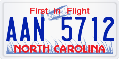 NC license plate AAN5712