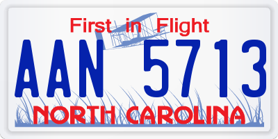 NC license plate AAN5713