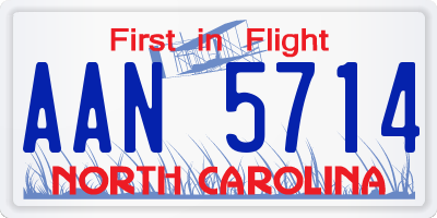 NC license plate AAN5714