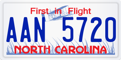 NC license plate AAN5720