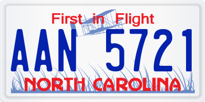 NC license plate AAN5721