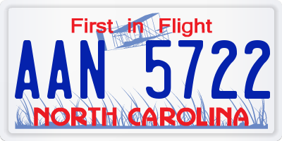 NC license plate AAN5722