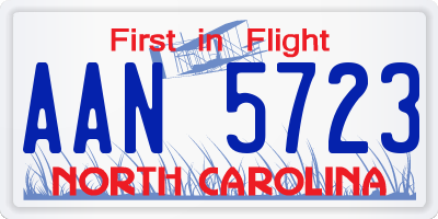 NC license plate AAN5723