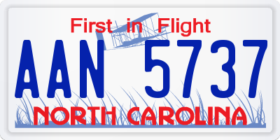 NC license plate AAN5737