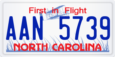 NC license plate AAN5739