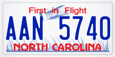 NC license plate AAN5740