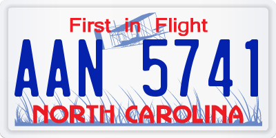 NC license plate AAN5741