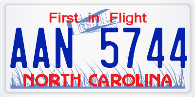 NC license plate AAN5744