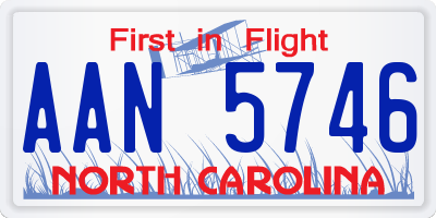 NC license plate AAN5746