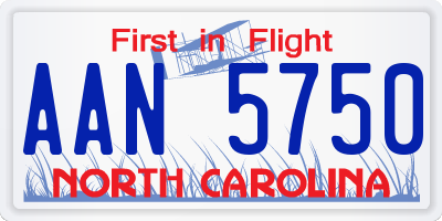 NC license plate AAN5750