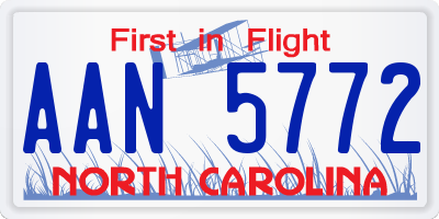 NC license plate AAN5772