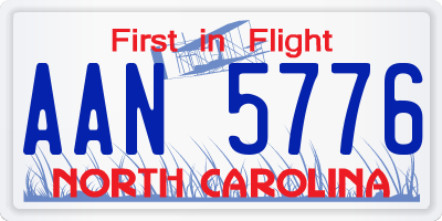 NC license plate AAN5776