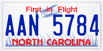 NC license plate AAN5784