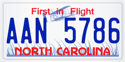 NC license plate AAN5786