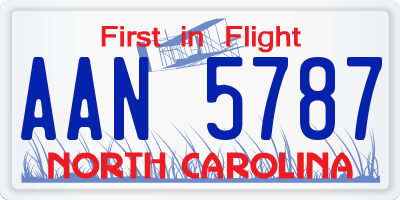 NC license plate AAN5787