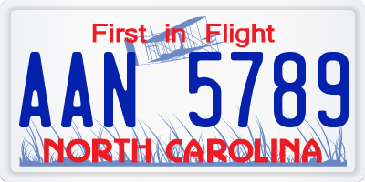 NC license plate AAN5789