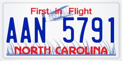 NC license plate AAN5791