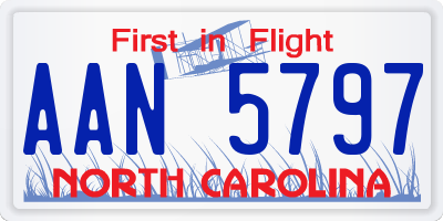 NC license plate AAN5797