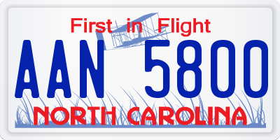 NC license plate AAN5800