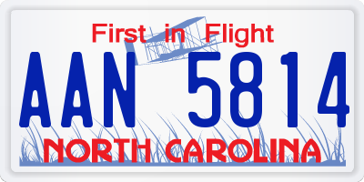 NC license plate AAN5814