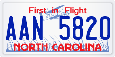 NC license plate AAN5820